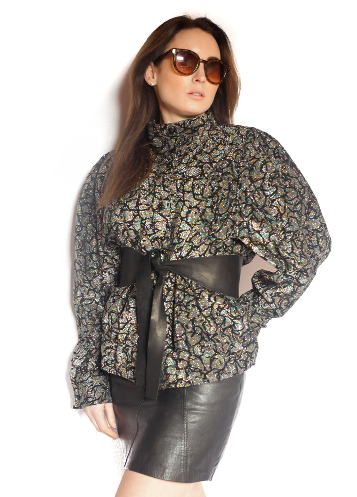 Vintage 1970s Paris disco blouse