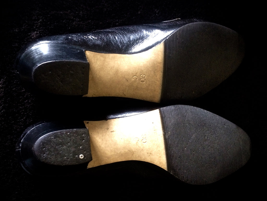 Vintage Church's black leather loafers UK 7