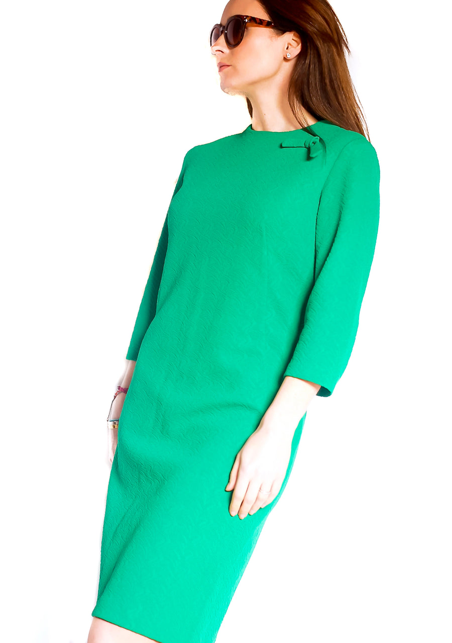 Vintage 1960s green crimplene mod dress