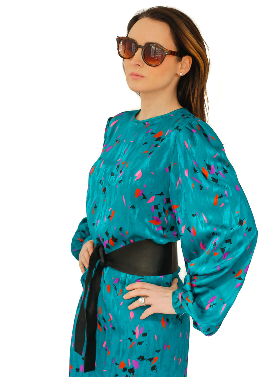 Vintage 1970s abstract print dress