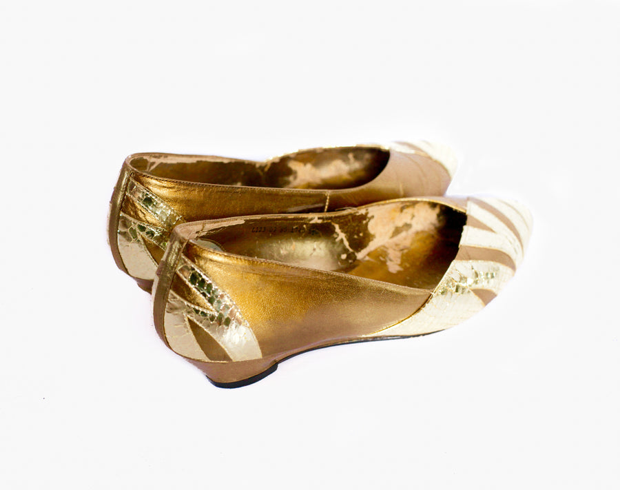 Vintage gold heels UK 6.5