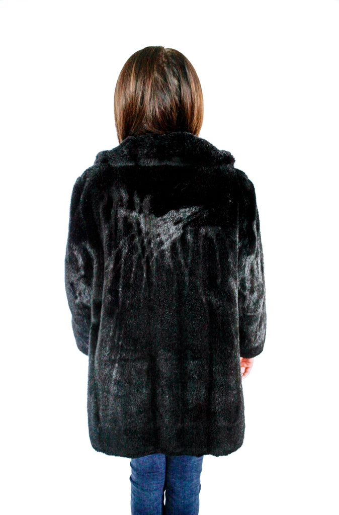 Vintage black faux fur jacket