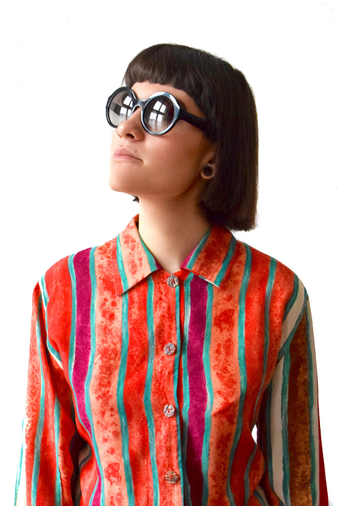 Vintage 90s multicoloured abstract print shirt